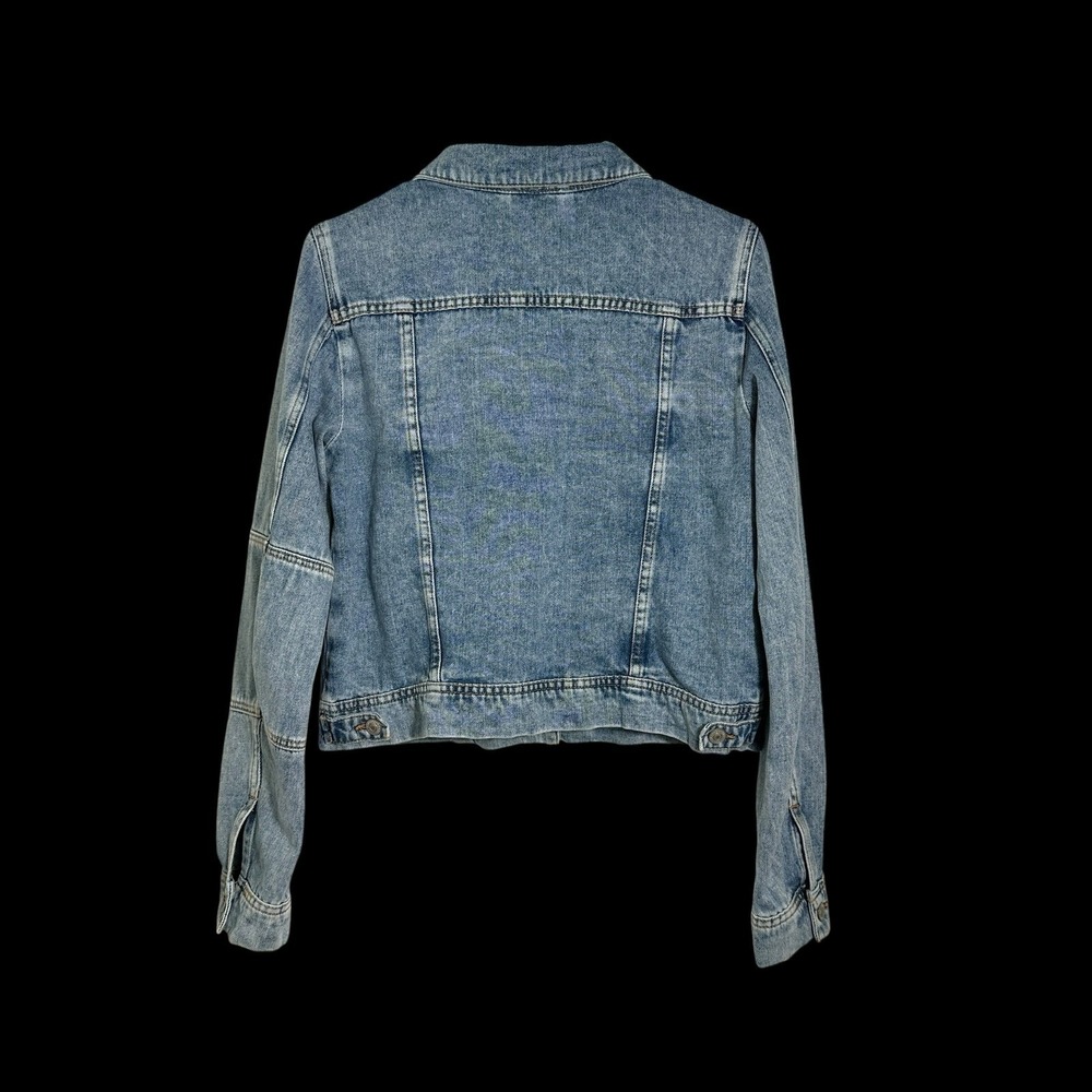 Free People Womens Light Wash Denim Trucker Jacket Blue OB808197 Size S - Picture 3 of 13